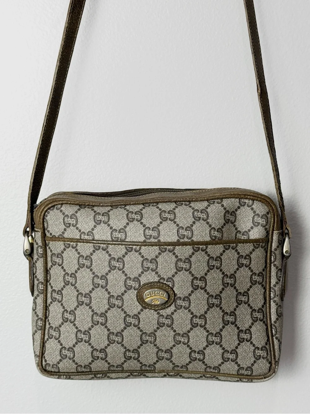 Vintage Gucci Plus GG Monogram Crossbody Bag